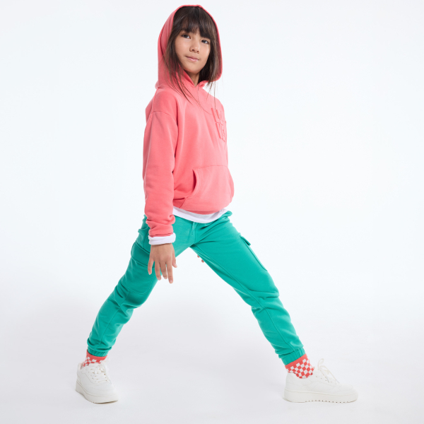 بنطال ركض موحد، بجيوب كارغو باللون الأخضر للأولاد